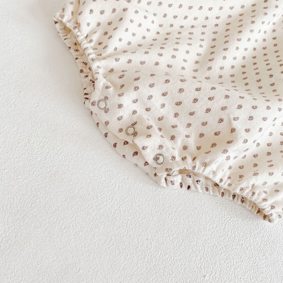 Polkadot Baby Romper Bunny Hat Set Coffee Brown - Picture 4 of 8